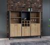 Sideboard Kasala Eiche Riviera Dekor / Schwarz