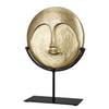 Scultura Face Alluminio - Nero / Oro - 24 x 35 cm