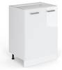 Meuble bas R-Line 60cm blanc brillant Blanc - En partie en bois massif - 60 x 81 x 46 cm