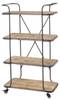 Étagère roulante HWC-D97 Noir - Marron - Métal - En partie en bois massif - 67 x 116 x 34 cm