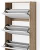 Schuhkipper „Luca“ Sonoma/Weiß 3 Fächer Weiß - Holz teilmassiv - 59 x 105 x 22 cm