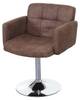 Chaise capitonnée Houston (lot de 6) Marron - Textile - 60 x 80 x 55 cm