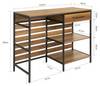 Kücheninsel FSB71-PF Schwarz - Braun - Holzwerkstoff - Metall - 120 x 90 x 45 cm