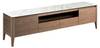 TV-Ständer Porzellan und Nussbaumholz Braun - Weiß - Massivholz - Porzellan - Holzart/Dekor - Stein - 200 x 51 x 45 cm