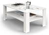 Table basse blanc Blanc - En partie en bois massif - 100 x 42 x 60 cm