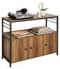 Mikrowellenschrank FSB63-PF Schwarz - Braun - Holzwerkstoff - Metall - 38 x 80 x 100 cm