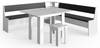 Ensemble de bancs Roman 210x210cm Gris - En partie en bois massif - 166 x 80 x 60 cm