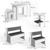 Ensemble de bancs Roman Gris - En partie en bois massif - 150 x 120 x 80 cm