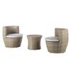 Balkonset Pooly (3-teilig) Polyrattan - Beige / Grau