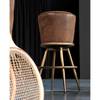 Barhocker Lady Rock Vintage Microfaser / Stahl - Braun / Gold