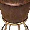 Barhocker Lady Rock Vintage Microfaser / Stahl - Braun / Gold