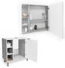 Badmöbelset „Fynn“ Beton/Weiß 2er Set Grau - Holz teilmassiv - 80 x 64 x 32 cm