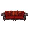 Bigsofa Mosambik Kunstleder / Webstoff - Dunkelbraun / Rot - Dunkelbraun / Rot