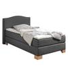 Lit boxspring Bottna Tissu structuré - Anthracite - 100 x 200cm - Matelas à ressorts Bonnell - D2 souple