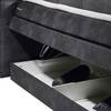Letto boxspring Jansen Grigio - Tessile - 200 x 110 x 220 cm