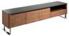 TV-Ständer aus schwarzem Glas Schwarz - Braun - Metall - Massivholz - Holzart/Dekor - 200 x 48 x 45 cm