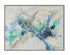 Tableau peint Magic of the Ocean Gris - Turquoise - Bois massif - Textile - 102 x 77 x 5 cm