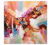 Tableau peint à la main Heavenly World Bois massif - Textile - 80 x 80 x 4 cm
