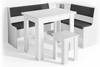 Ensemble de bancs Roman Gris - En partie en bois massif - 150 x 120 x 80 cm