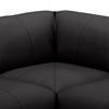 Ecksofa HUDSON 3-Sitzer mit Recamiere Echtleder Neka: Schwarz - Longchair davorstehend links
