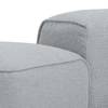 Ecksofa HUDSON 1-Sitzer mit Longchair Webstoff Anda II: Silber - Longchair davorstehend links