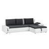 Ecksofa Huelva (mit Schlaffunktion) Kunstleder/Webstoff - Weiß / Grau - Longchair davorstehend rechts
