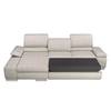 Ecksofa Masca II Strukturstoff Beige - Longchair davorstehend links - Schlaffunktion