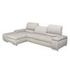 Ecksofa Masca II Strukturstoff Beige - Longchair davorstehend links - Schlaffunktion