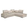 Ecksofa Masca I Strukturstoff Beige - Longchair davorstehend rechts - Keine Funktion
