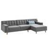 Ecksofa Nordic Chic II Webstoff Stoff TUS: 9 graphite - Longchair davorstehend rechts