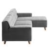 Ecksofa Nordic Chic II Webstoff Stoff TUS: 9 graphite - Longchair davorstehend rechts
