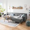 Ecksofa Nordic Chic II Webstoff Stoff TUS: 9 graphite - Longchair davorstehend rechts