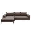 Ecksofa STREAKY BAY mit Longchair Webstoff Caya: Braun - Longchair davorstehend links - Ohne Schlaffunktion - Ohne Hocker