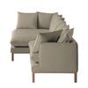 Ecksofa XL Lavina Webstoff Stoff Moretey: Cappuccino - Ottomane davorstehend links