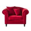 Fauteuil York Velours rouge - Rouge