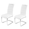 Chaise cantilever La Paz Imitation cuir / Métal - Chrome - Blanc - Lot de 2