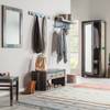 Wandgarderobe Goa Mango teilmassiv - Mango Dunkelbraun