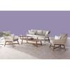 Gartensofa Paterna (3-Sitzer) Webstoff / Teakholz massiv - Hellbeige / Sandgrau