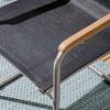 Sledestoel TEAK DELUXE set van 2 textileen/roestvrij staal - zwart/zilverkleurig