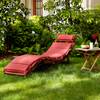 Gartenliege Ipanema I Eukalyptus massiv/Textil Rot