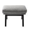 Pouf repose-pieds Hepburn I Tissu - Noir - Tissu Milan Gris clair - Tissu Milan : Gris clair - Noir