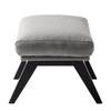 Pouf repose-pieds Hepburn I Tissu - Noir - Tissu Milan Gris clair - Tissu Milan : Gris clair - Noir