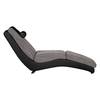 Chaise longue de relaxation Carson Cuir synthétique noir / Tissu structuré gris clair