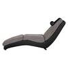 Chaise longue de relaxation Carson Cuir synthétique noir / Tissu structuré gris clair