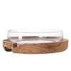 Coupelle Tehra Verre clair / Teck massif - Marron