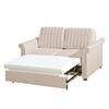 Divano letto Bernadett Tessuto beige - Superficie del letto: 130 x 210 cm - Larghezza: 168 cm