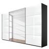 Armadio ad ante scorrevoli Quadra specchio.  Grigio metallizzato/Vetro bianco - 315 x 210 cm - 1 ante a specchio