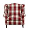 Ohrensessel Colmar XL Webstoff Rot / Beige