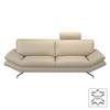 Sofa Sharon (3-Sitzer) Echtleder Beige - Ohne Kopfstütze