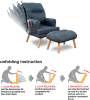Ohrensessel Relaxliege Nemo mit Hocker Kobaltblau